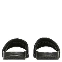 LEATHER SLIDE SANDALS