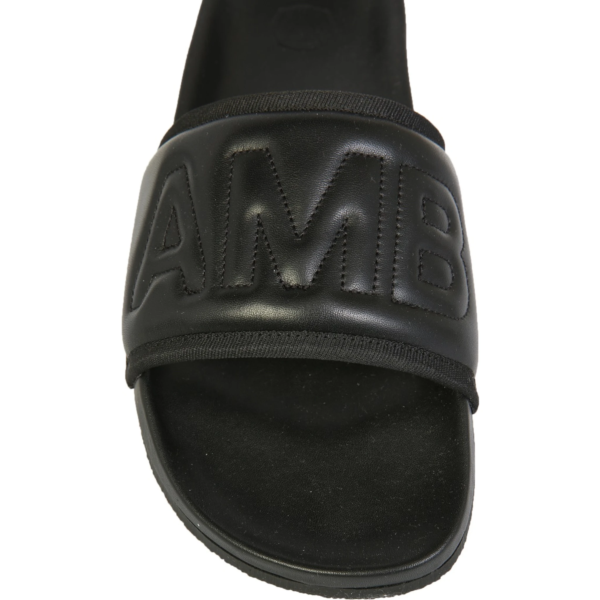 LEATHER SLIDE SANDALS