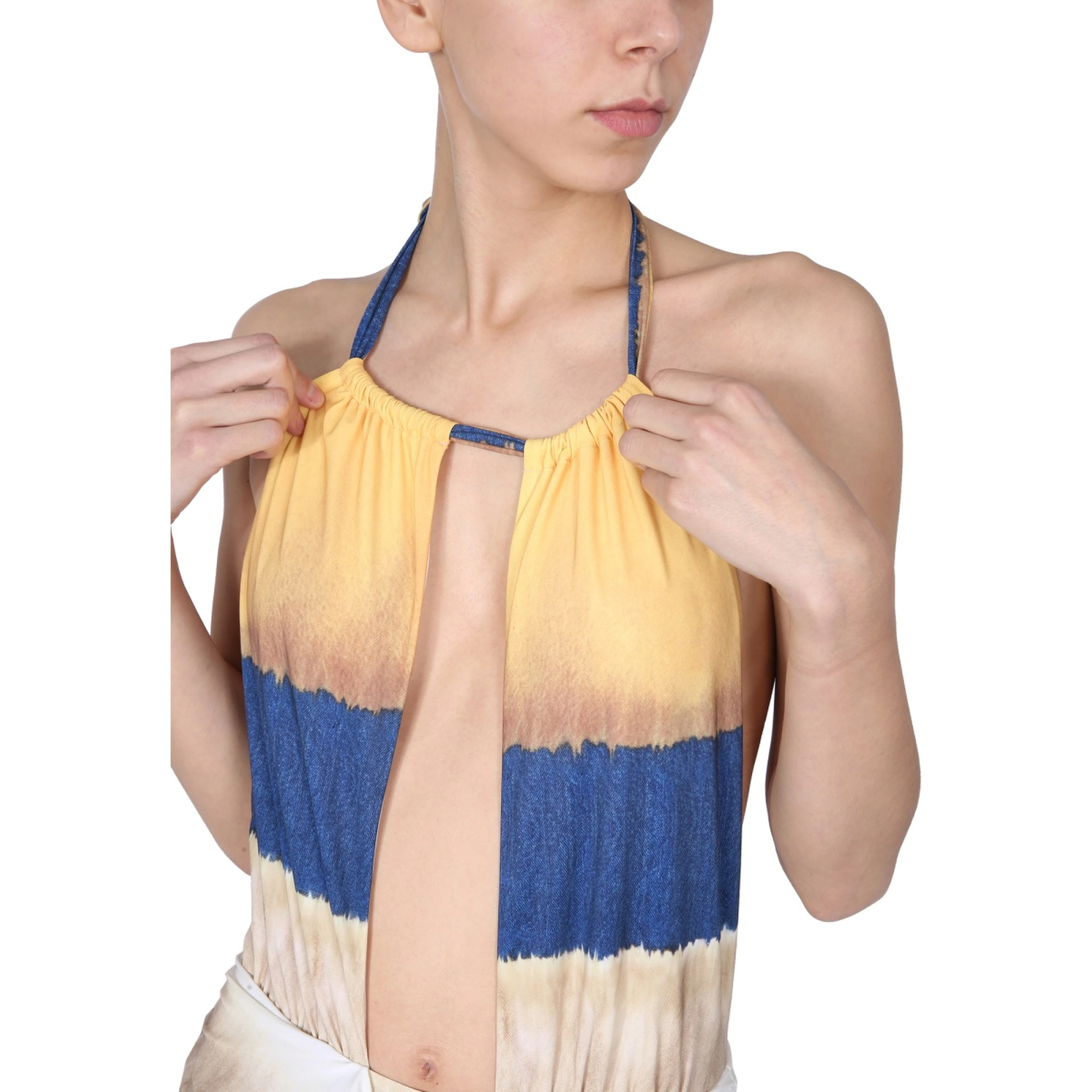 بدلة سباحة قطعة واحدة بنقشة ربطة العنق