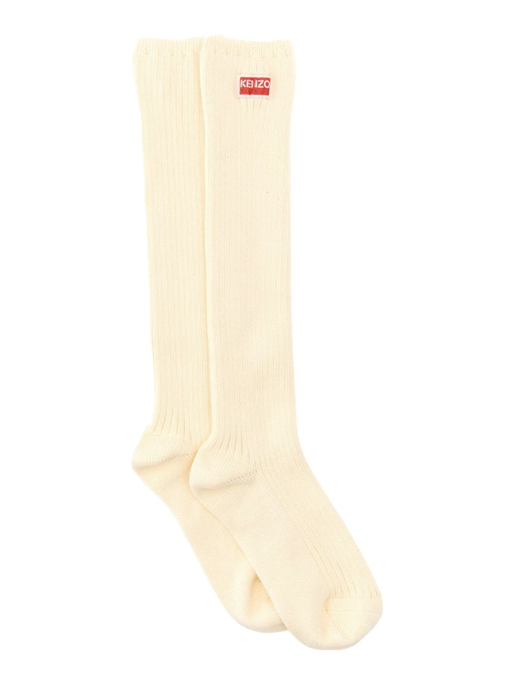 HIGH SOCKS WITH LOGO PATCH