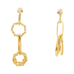 EARRING WITH CHAIN RINGS