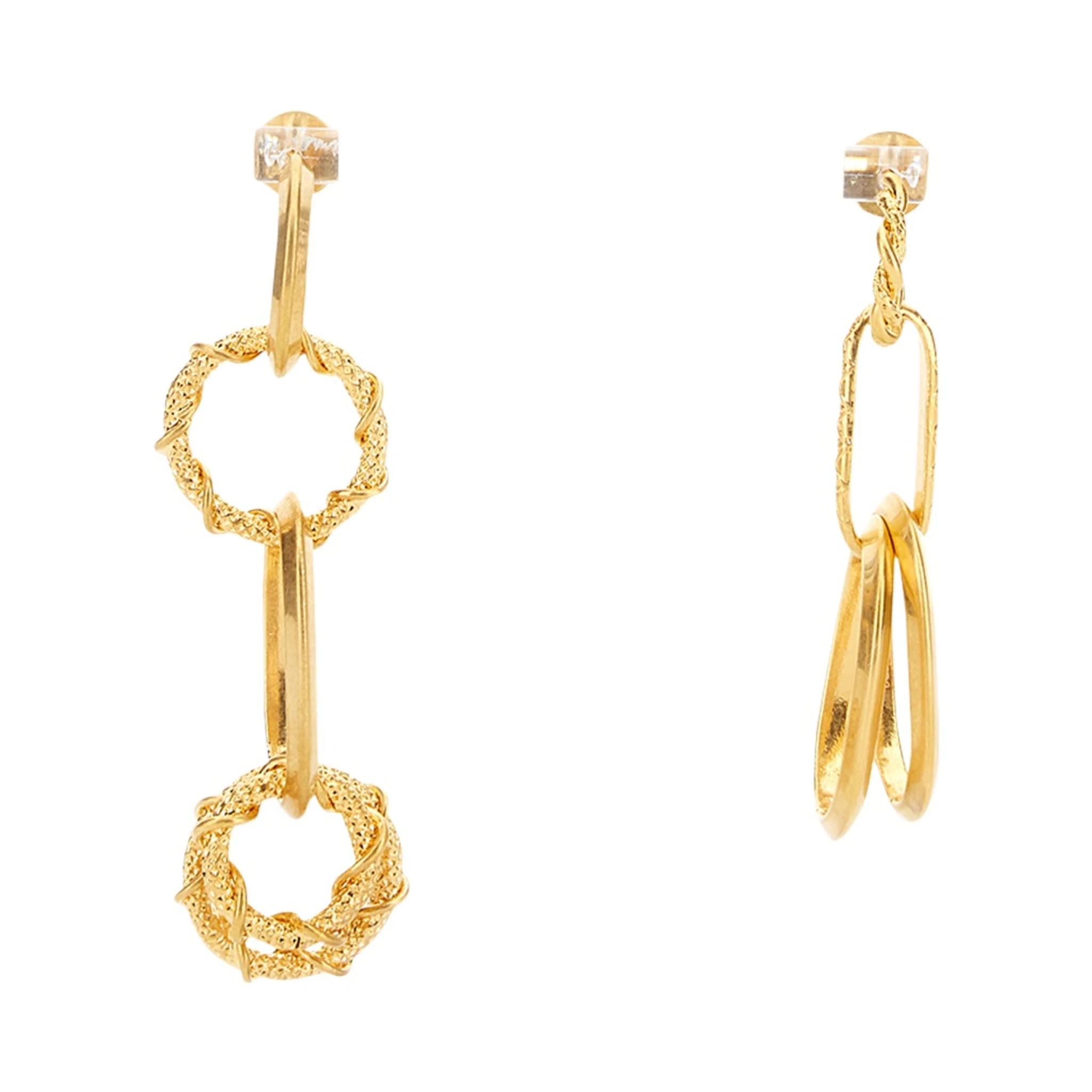 EARRING WITH CHAIN RINGS