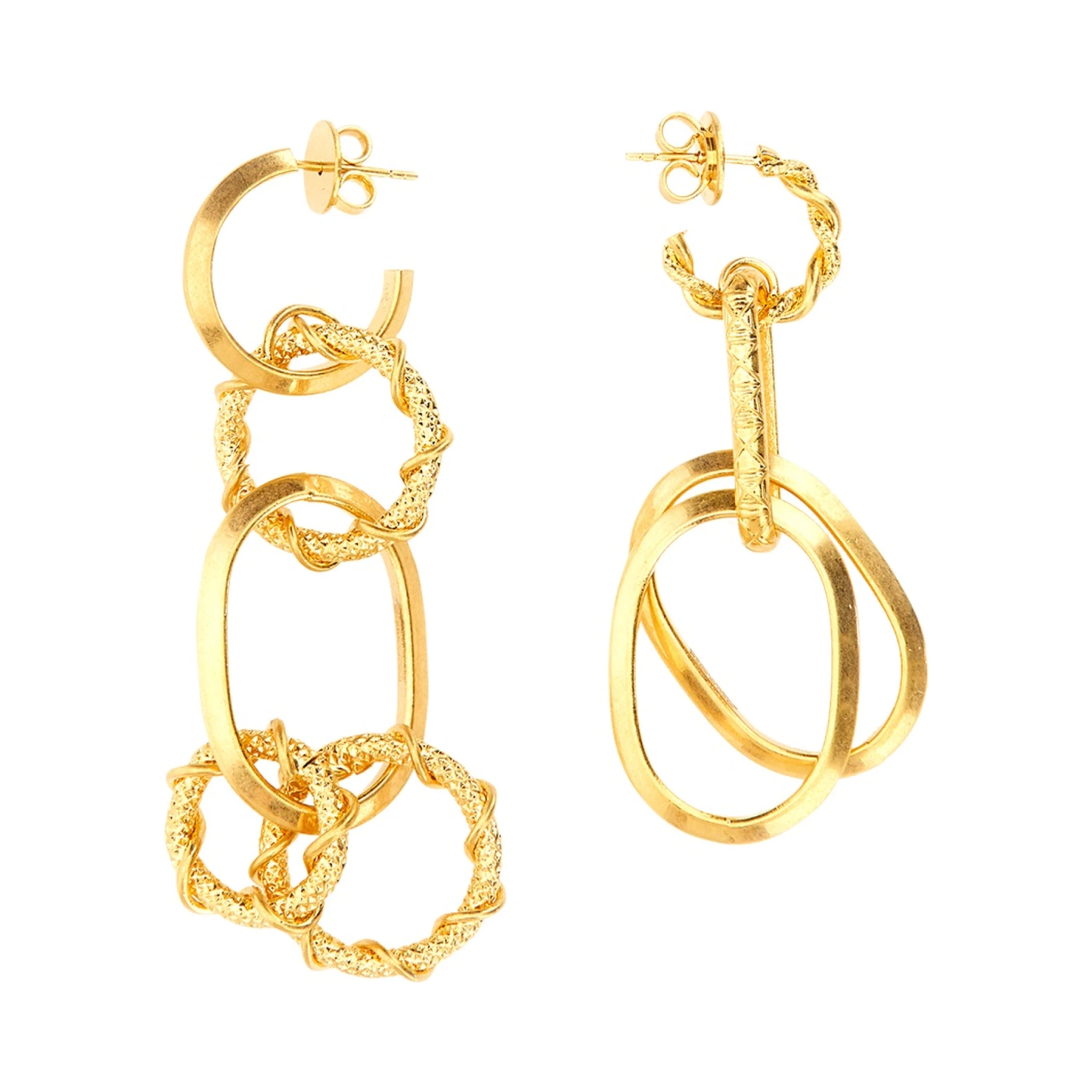 EARRING WITH CHAIN RINGS