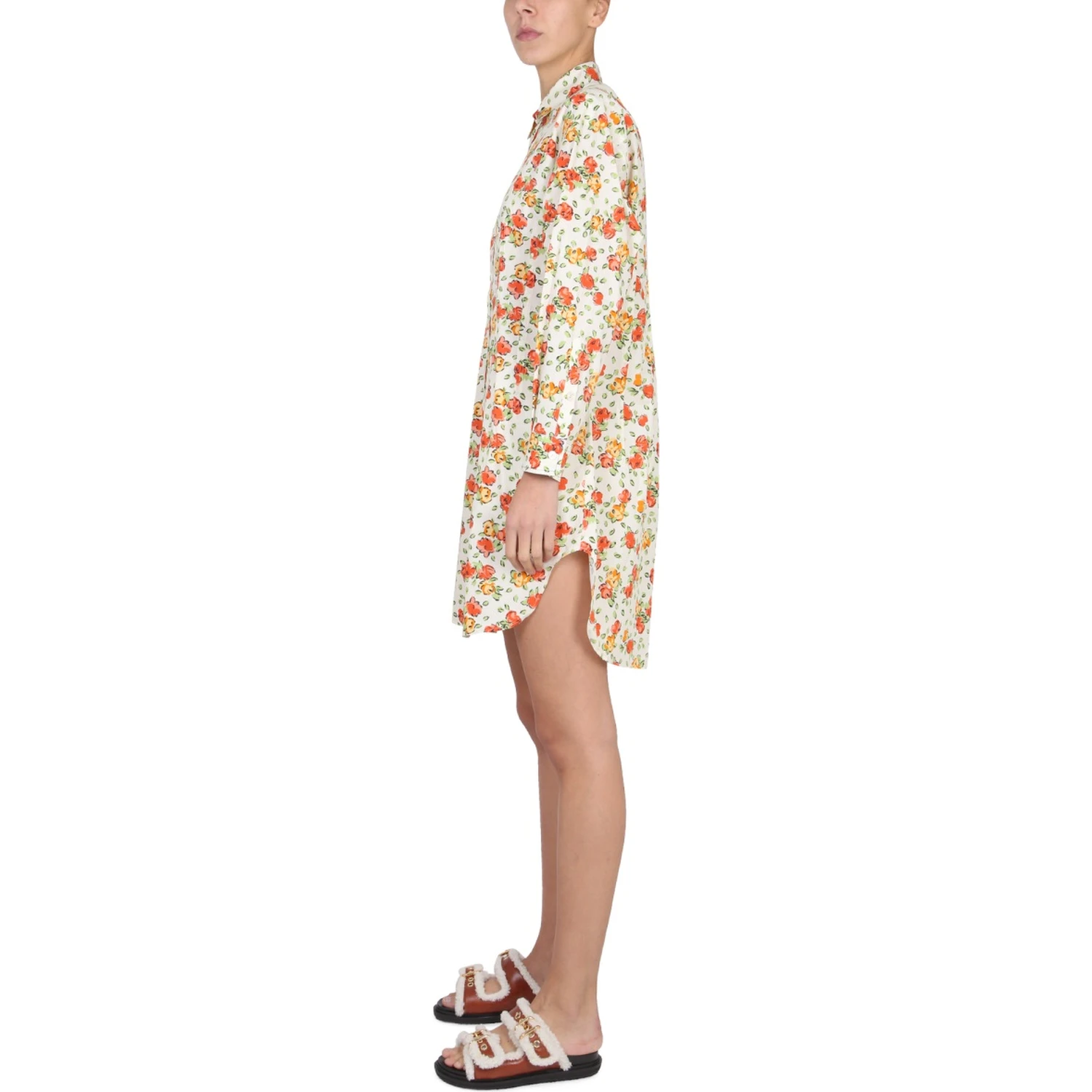 SHIRT DRESS WITH FLORAL PATTERN