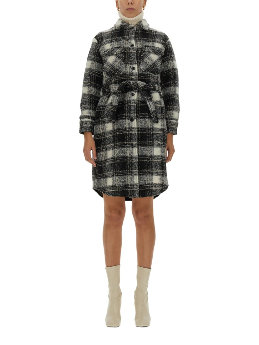 CHECK PRINT COAT
