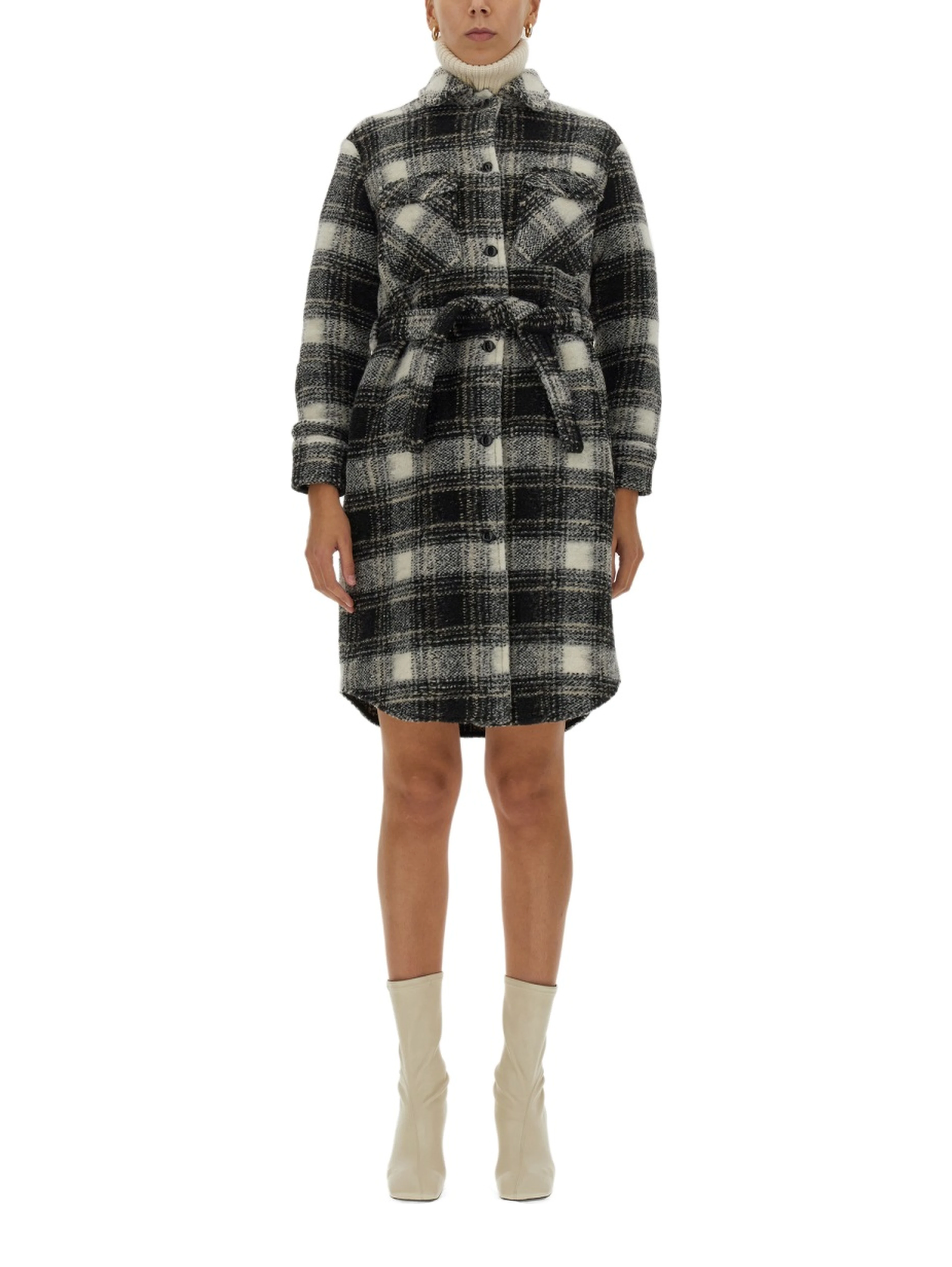 CHECK PRINT COAT