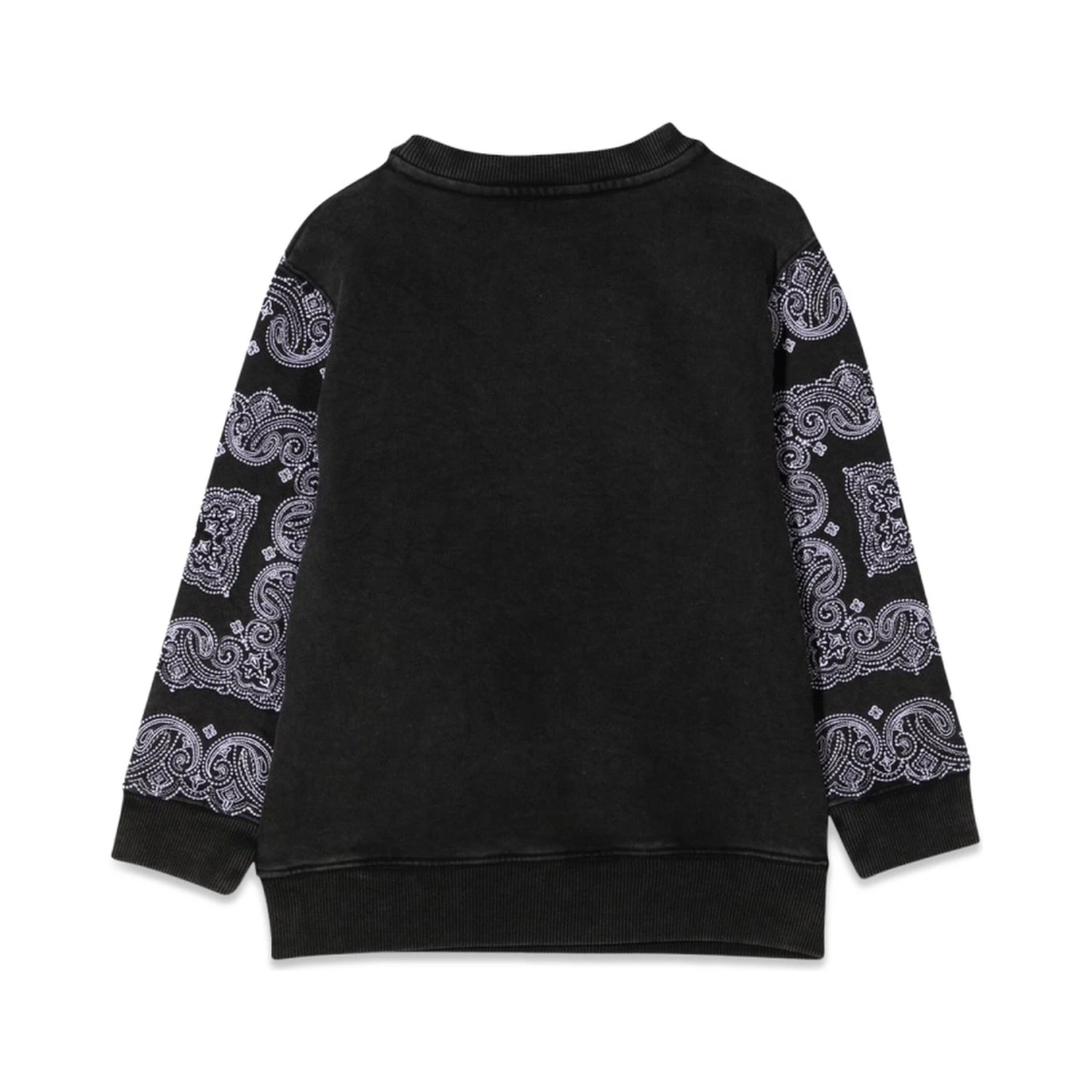 CREWNECK SWEATSHIRT PATTERNED PRINT AND LOGO
