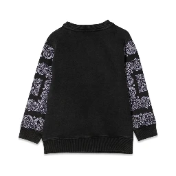 CREWNECK SWEATSHIRT PATTERNED PRINT AND LOGO
