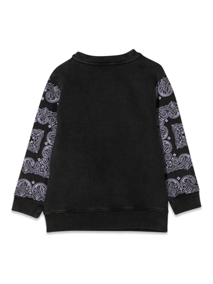 CREWNECK SWEATSHIRT PATTERNED PRINT AND LOGO