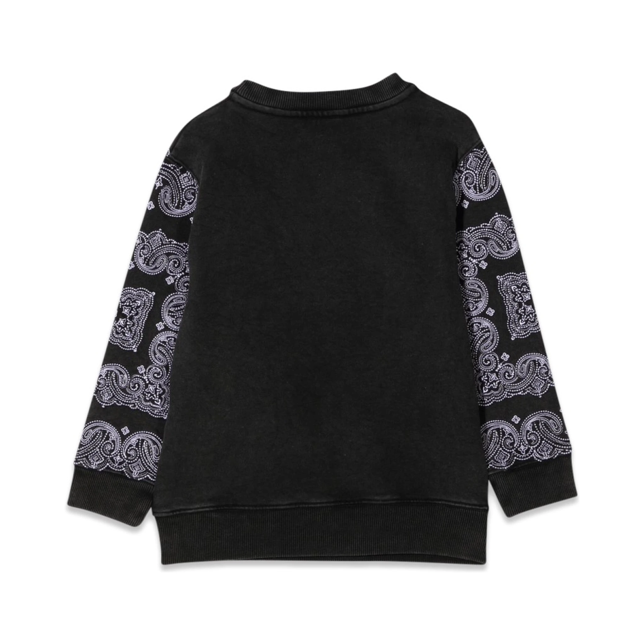 CREWNECK SWEATSHIRT PATTERNED PRINT AND LOGO