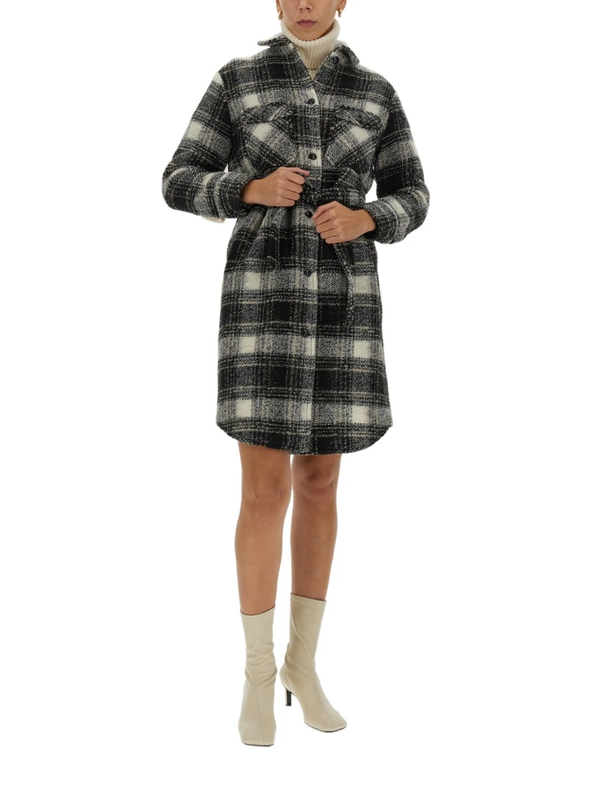 CHECK PRINT COAT