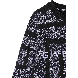 CREWNECK SWEATSHIRT PATTERNED PRINT AND LOGO