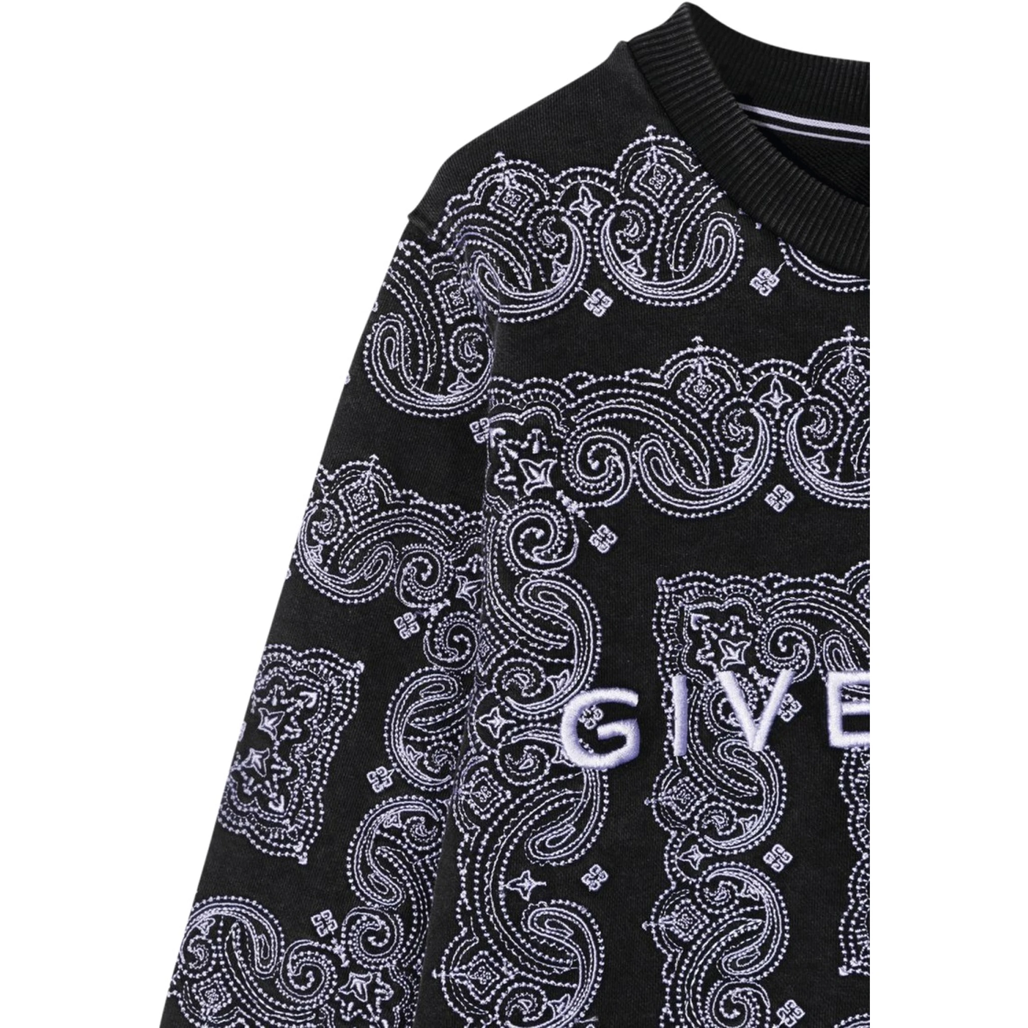 CREWNECK SWEATSHIRT PATTERNED PRINT AND LOGO