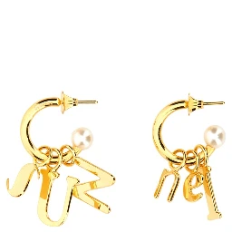 LETTERING LOGO DANGLE EARRINGS