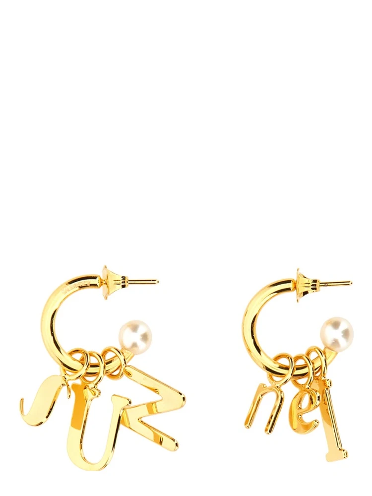 LETTERING LOGO DANGLE EARRINGS