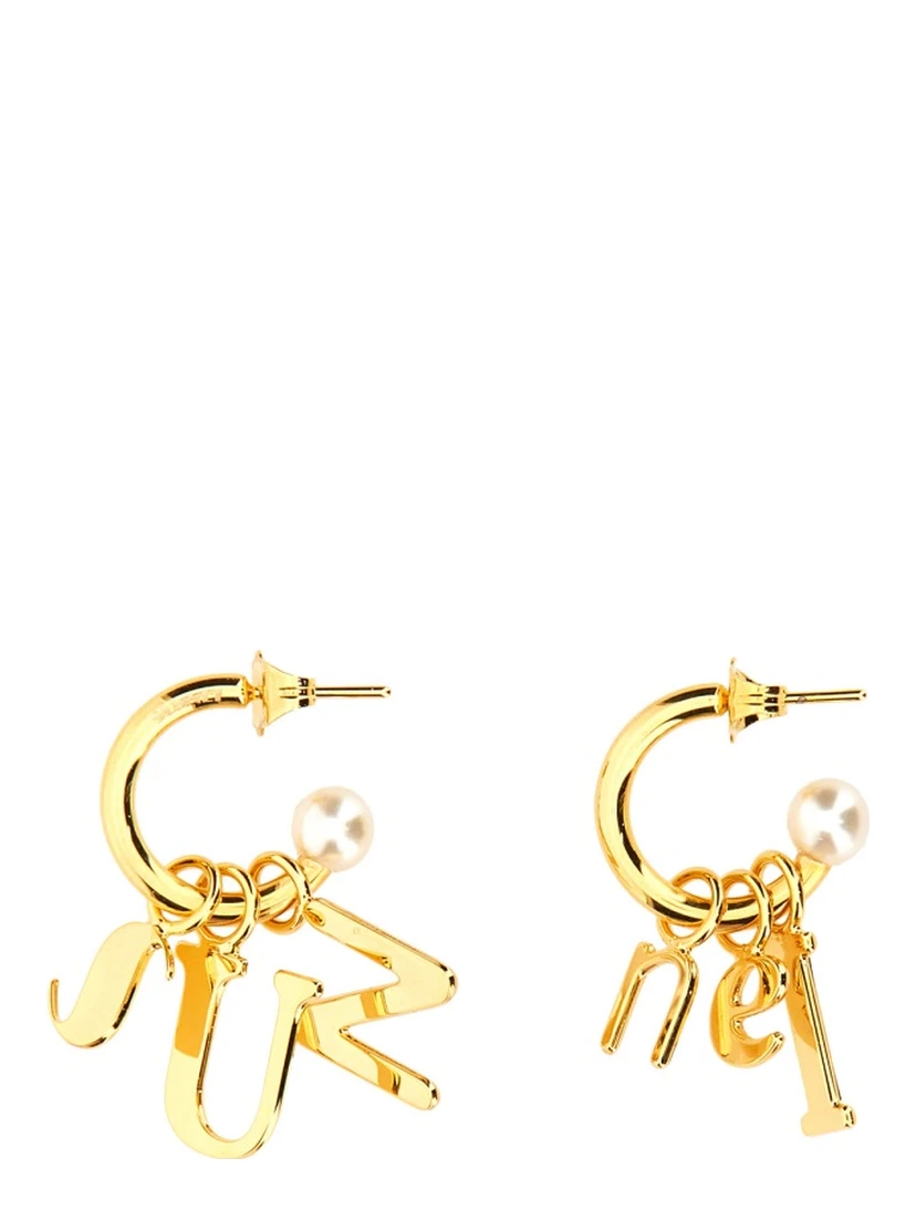 LETTERING LOGO DANGLE EARRINGS