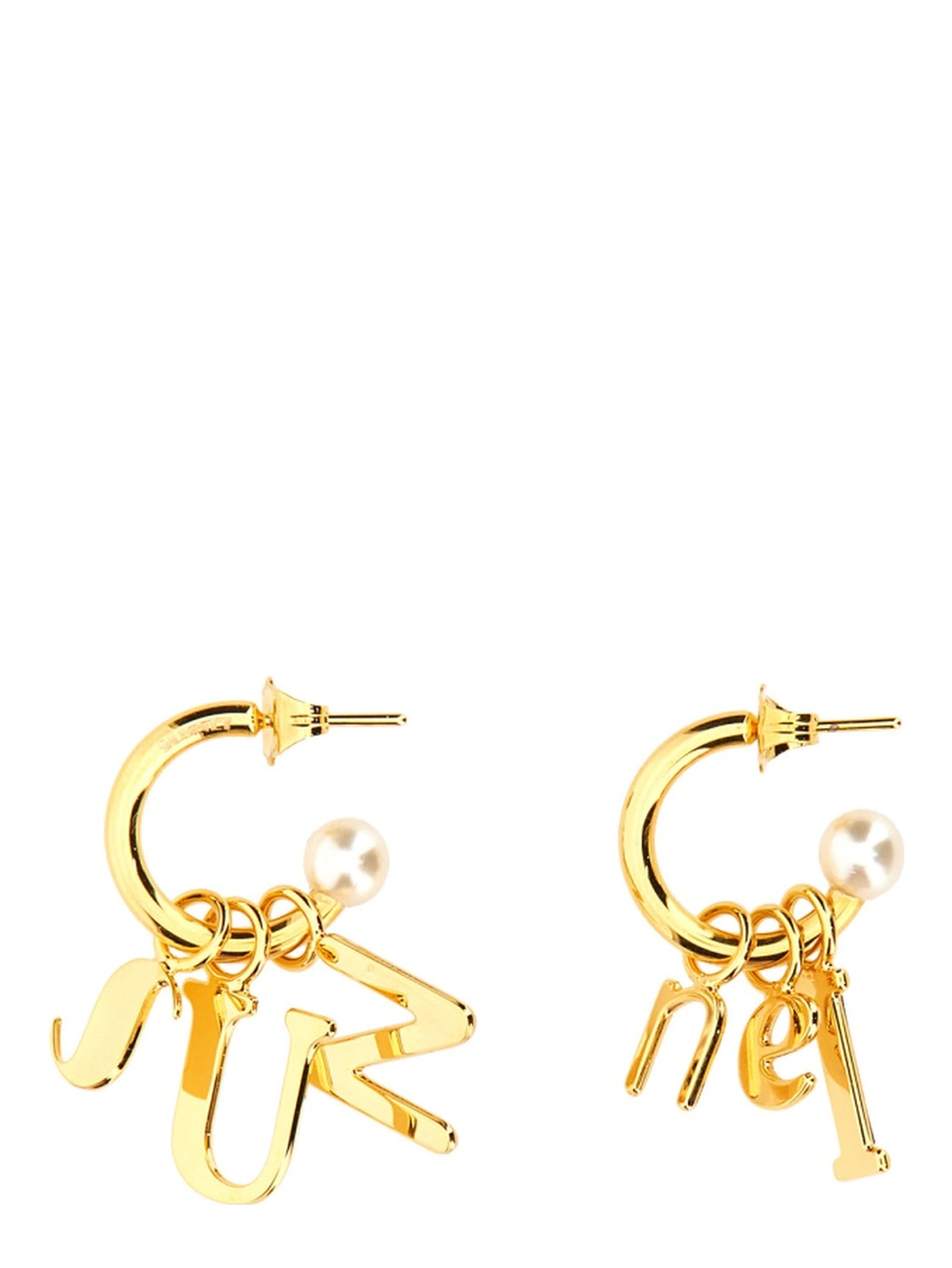 LETTERING LOGO DANGLE EARRINGS