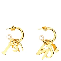 LETTERING LOGO DANGLE EARRINGS
