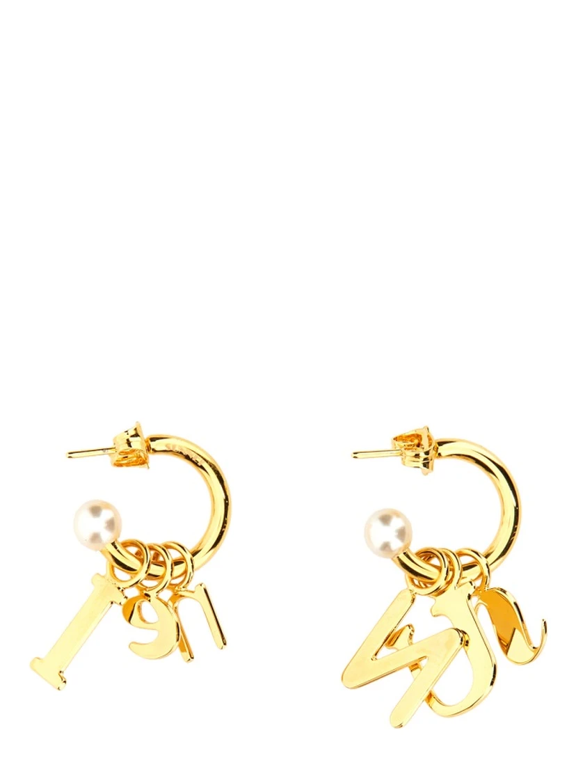 LETTERING LOGO DANGLE EARRINGS