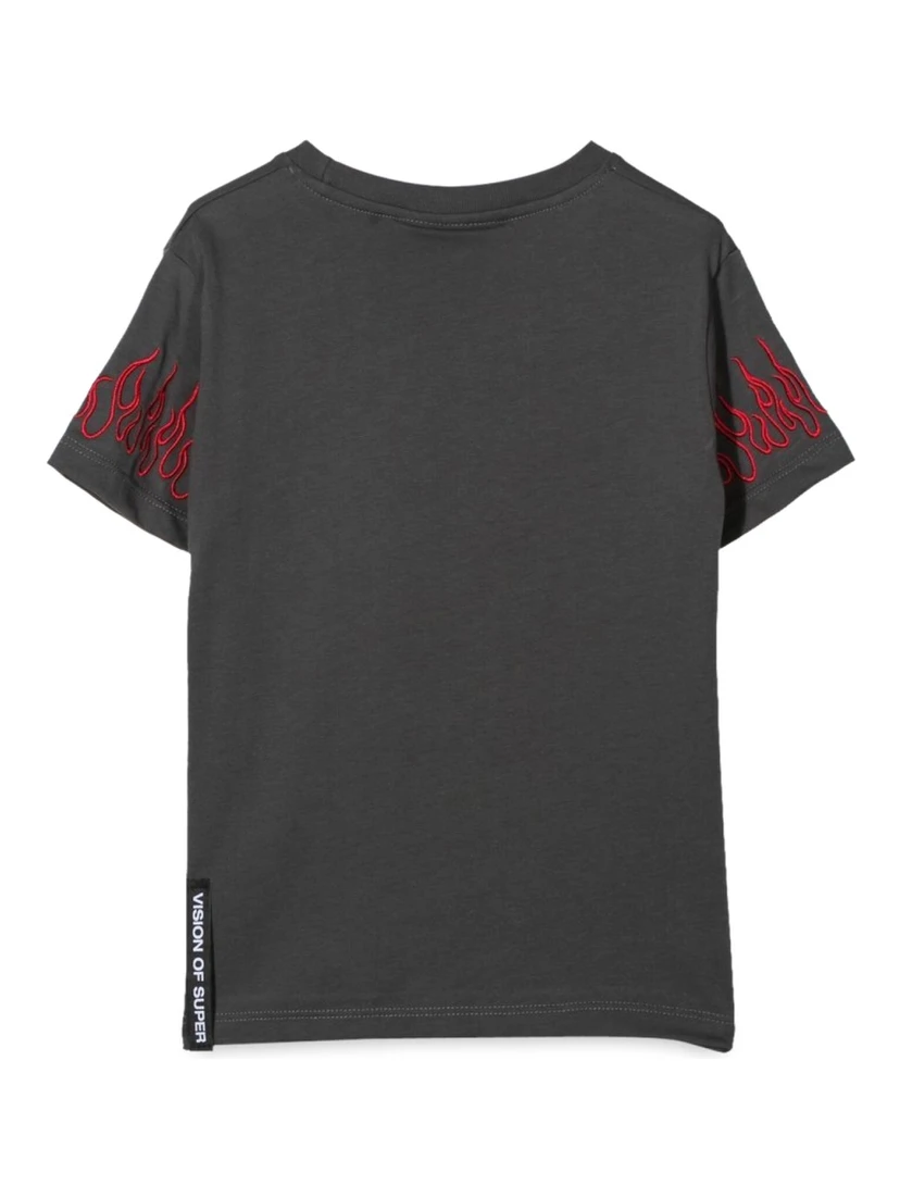 M/C EMBROIDERY RED FLAMES