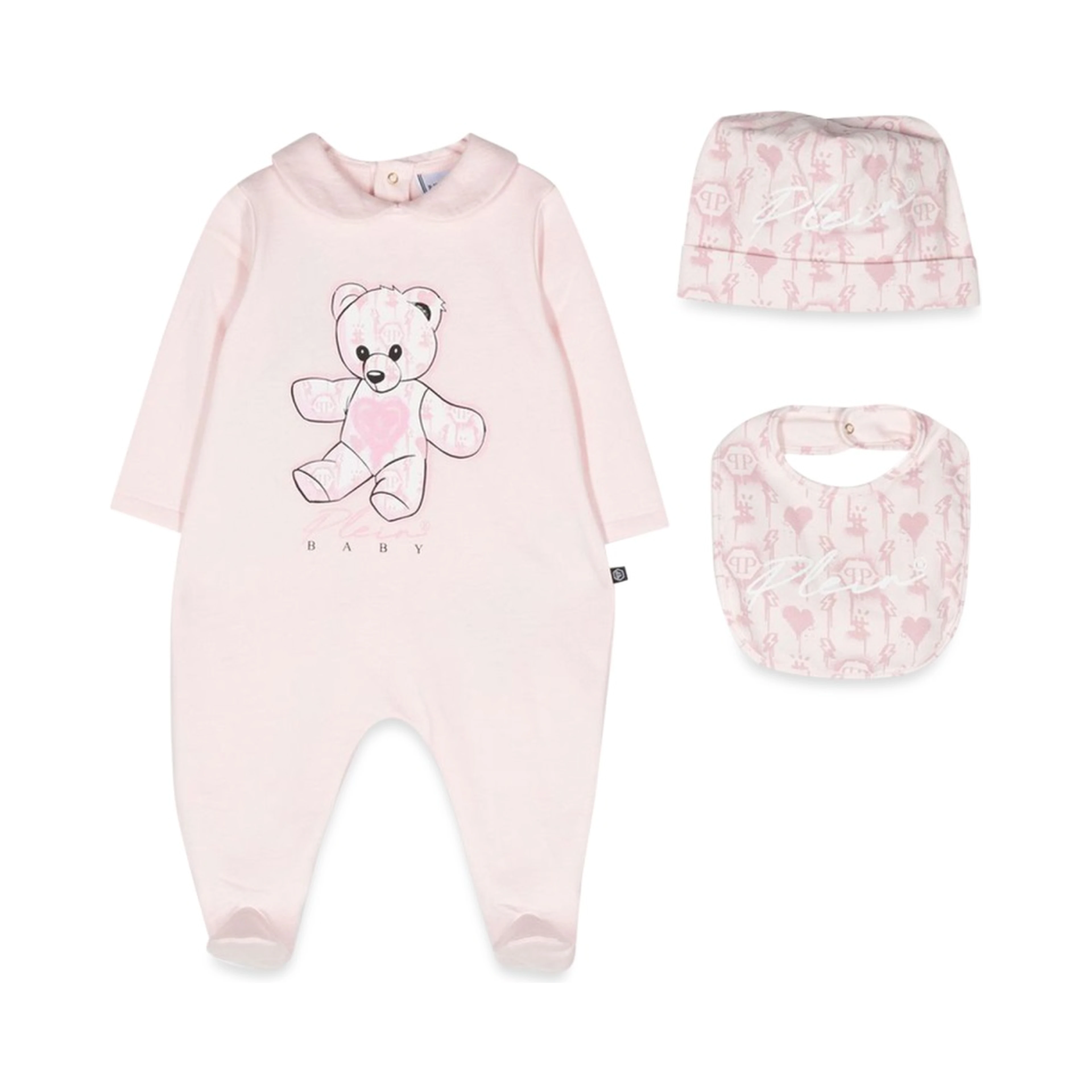 ROMPER, BIB AND BONNET