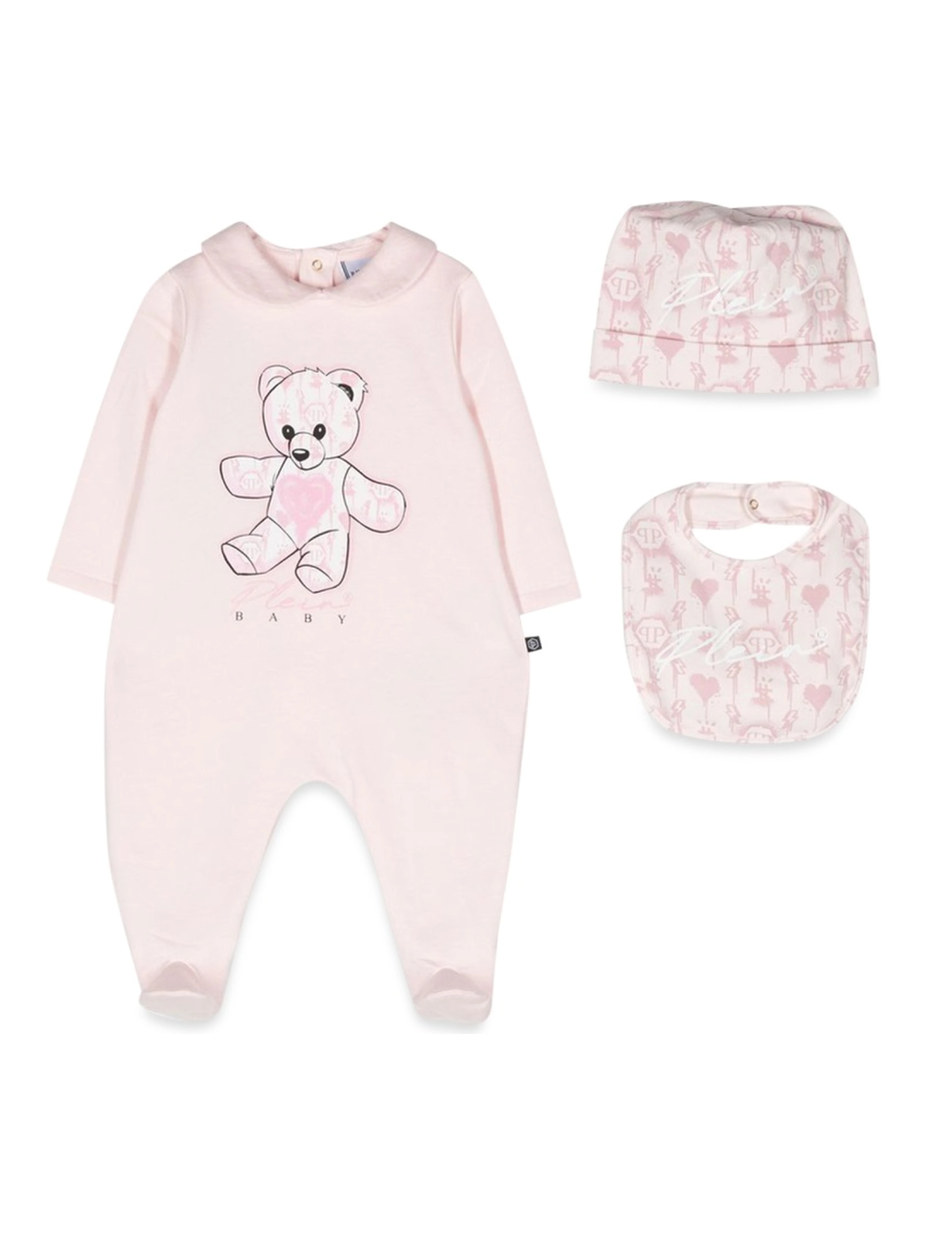 ROMPER, BIB AND BONNET