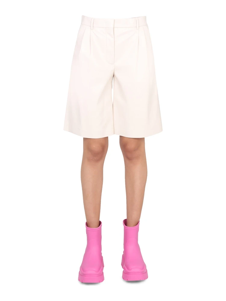 FAUX LEATHER BERMUDA SHORTS