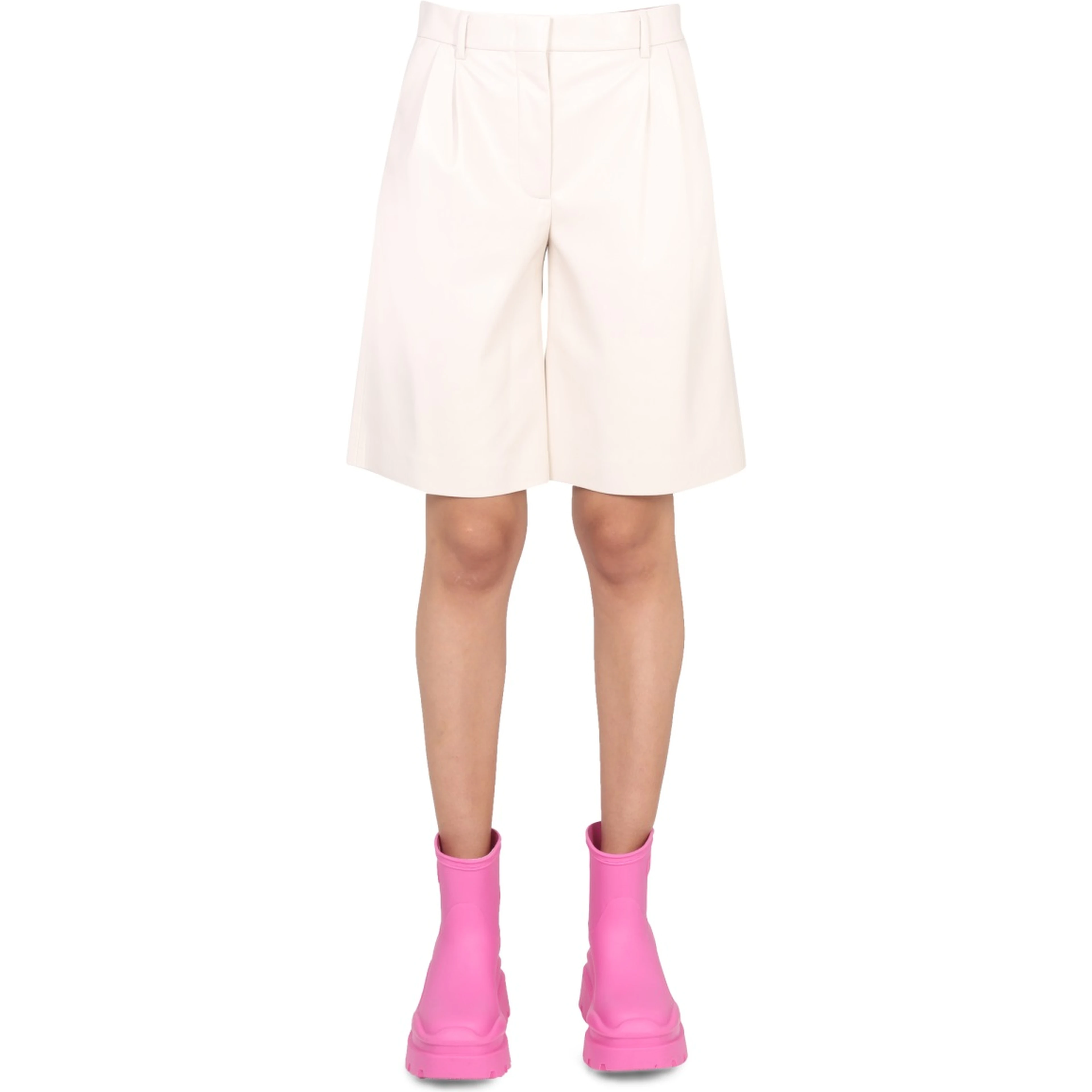 FAUX LEATHER BERMUDA SHORTS