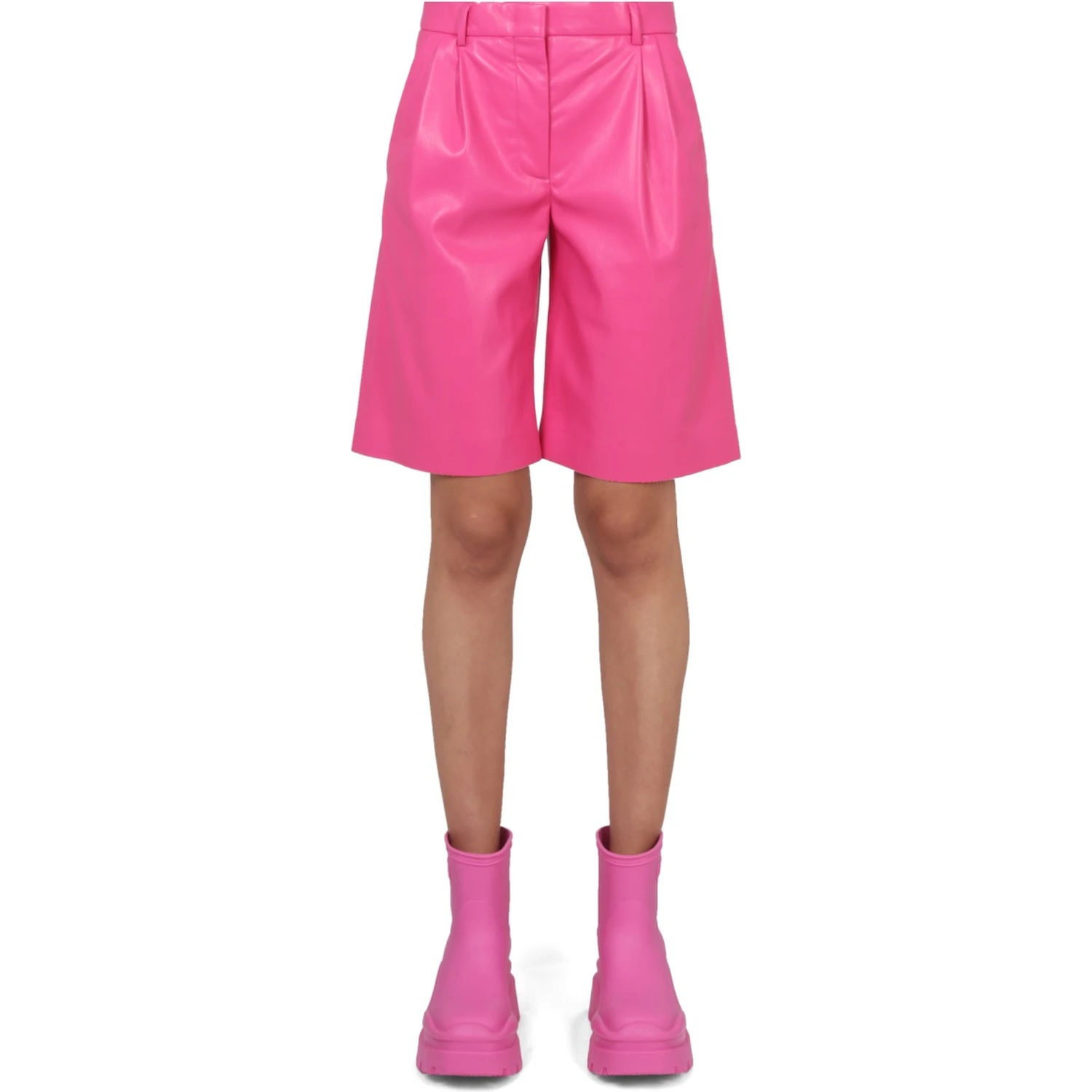 FAUX LEATHER BERMUDA SHORTS