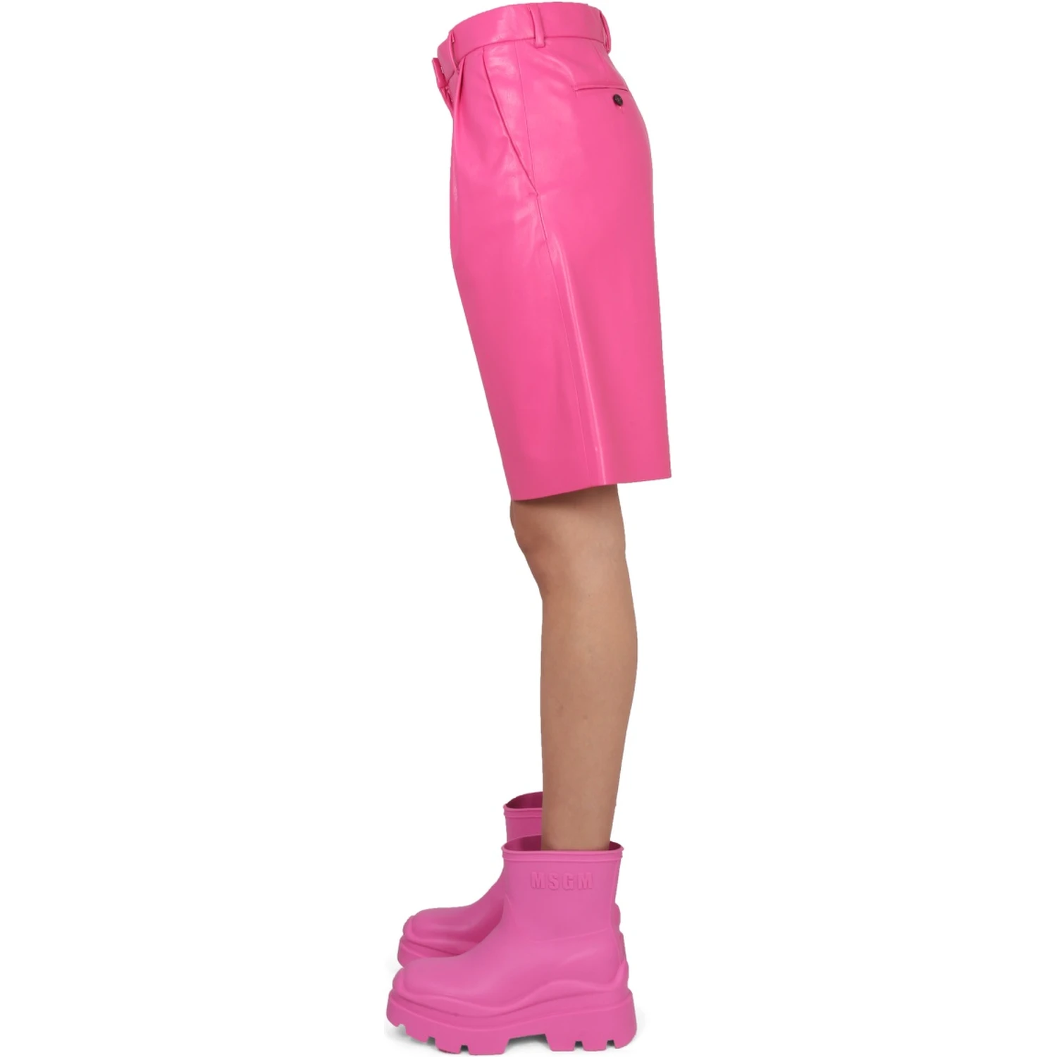 FAUX LEATHER BERMUDA SHORTS