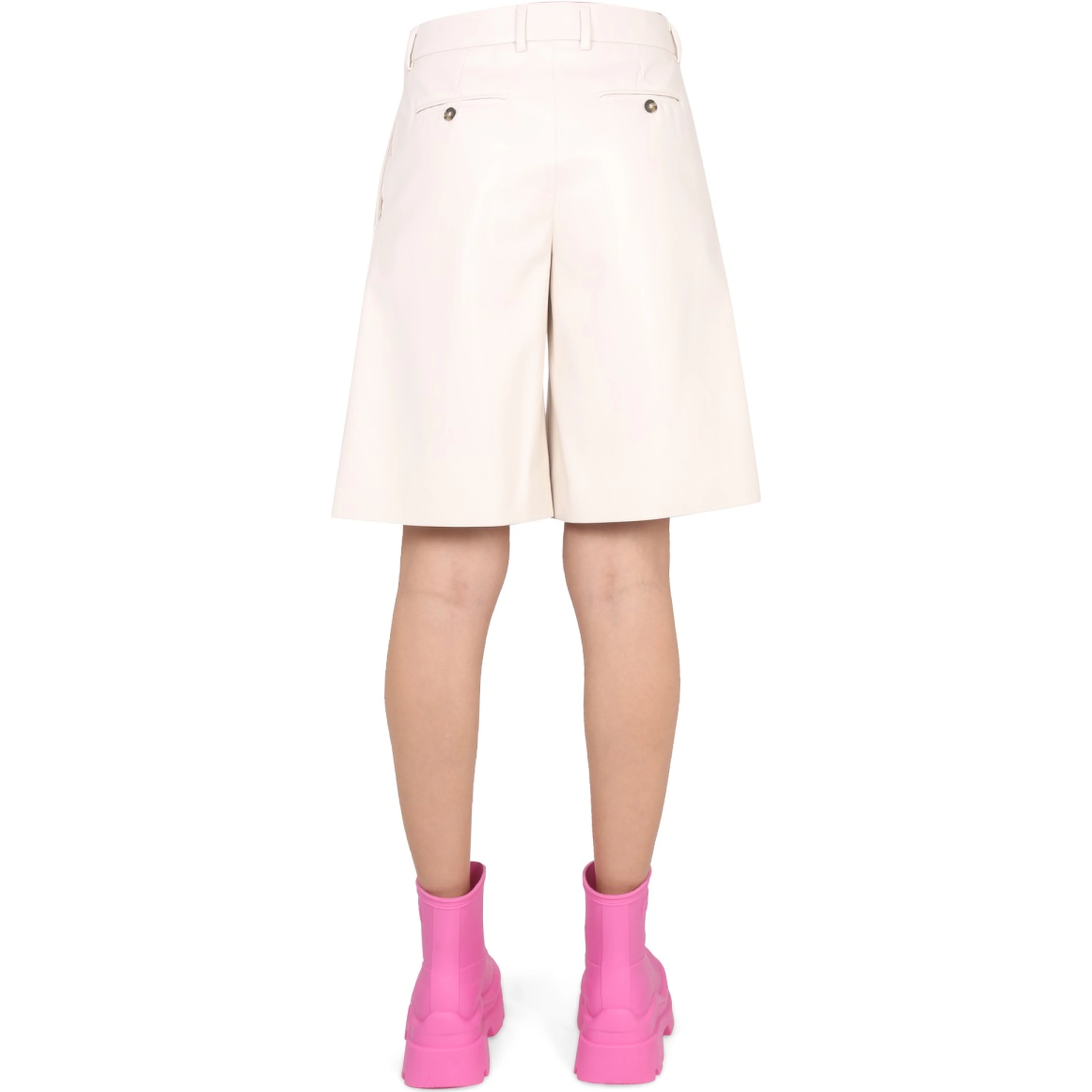 FAUX LEATHER BERMUDA SHORTS