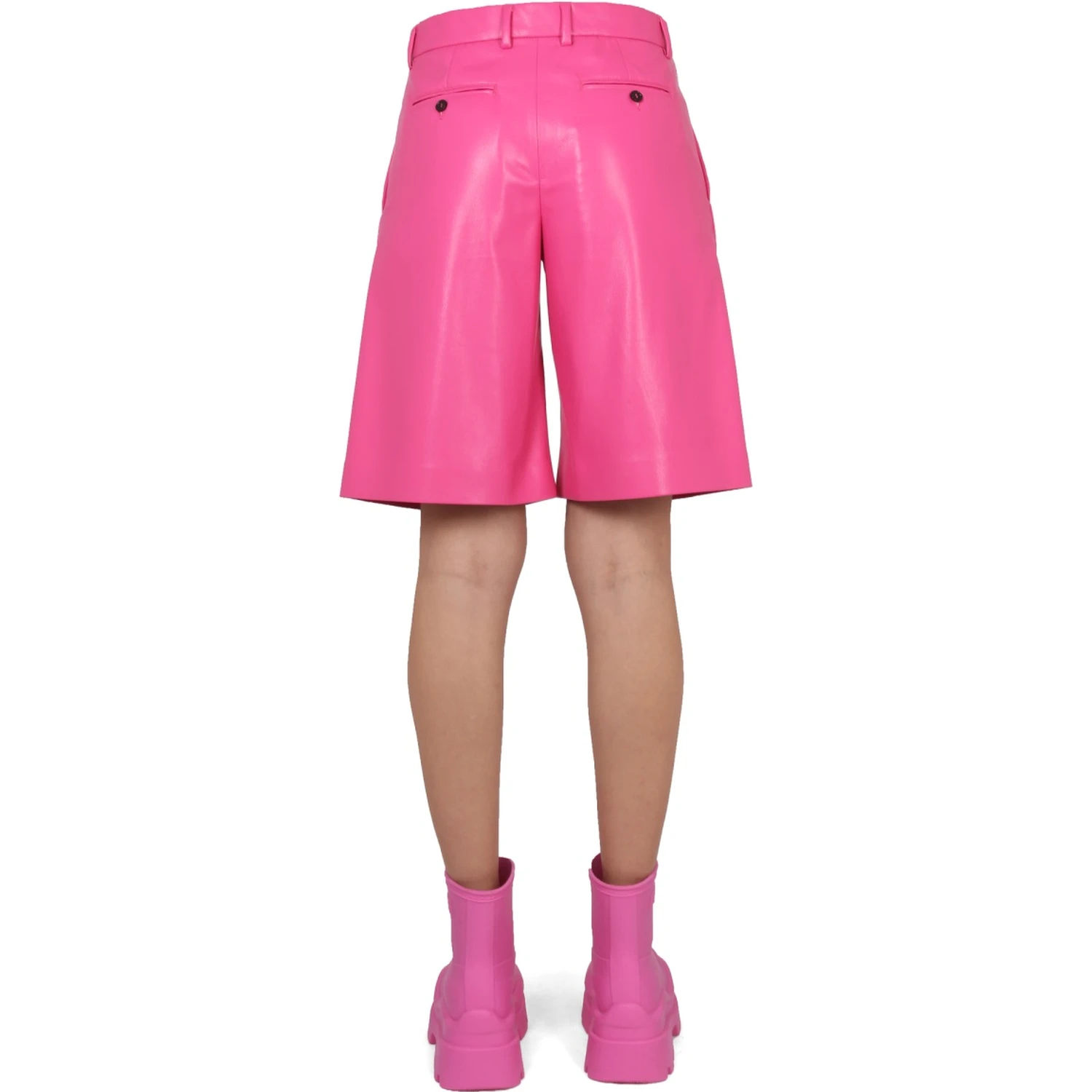 FAUX LEATHER BERMUDA SHORTS