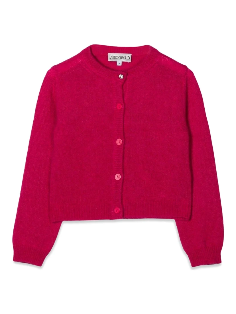 BUTTONED CREW NECK CARDIGAN