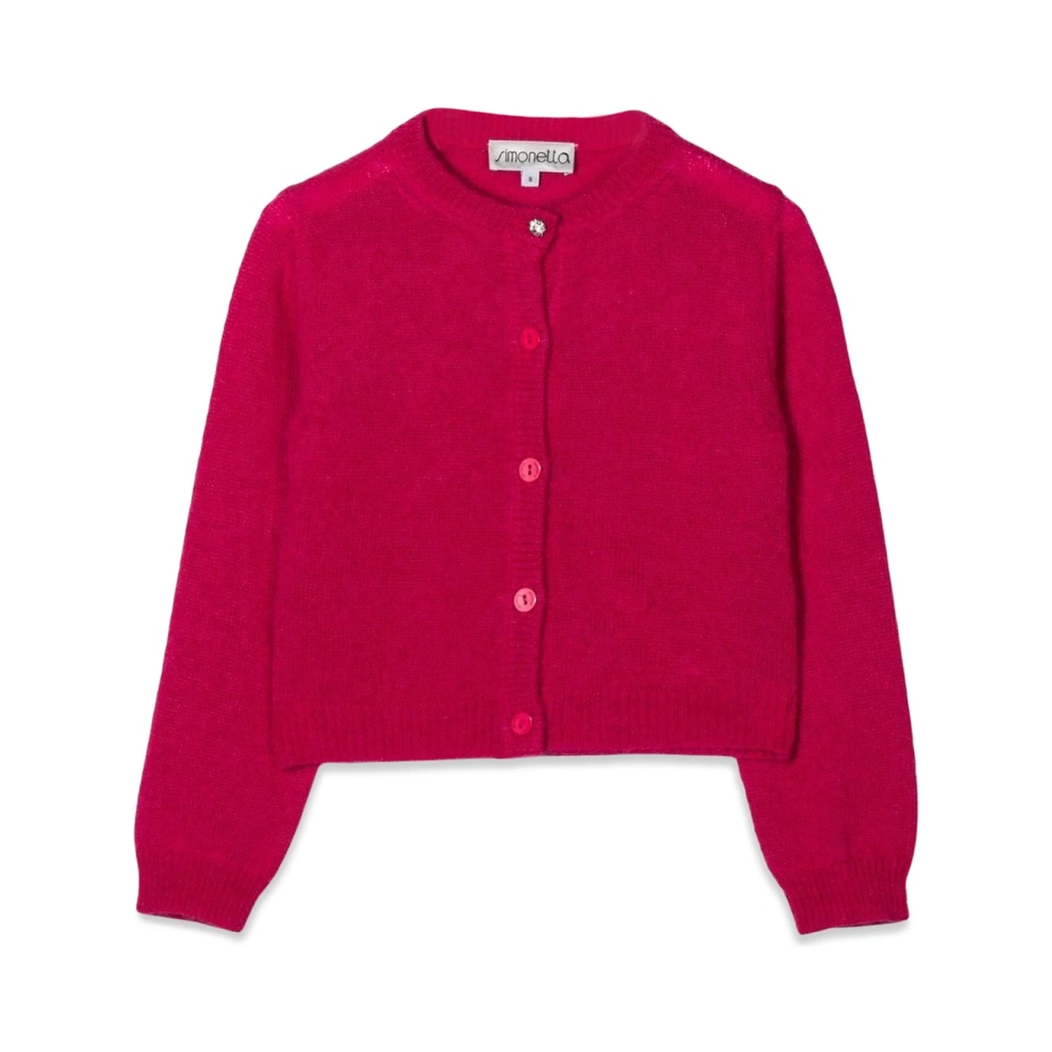 BUTTONED CREW NECK CARDIGAN