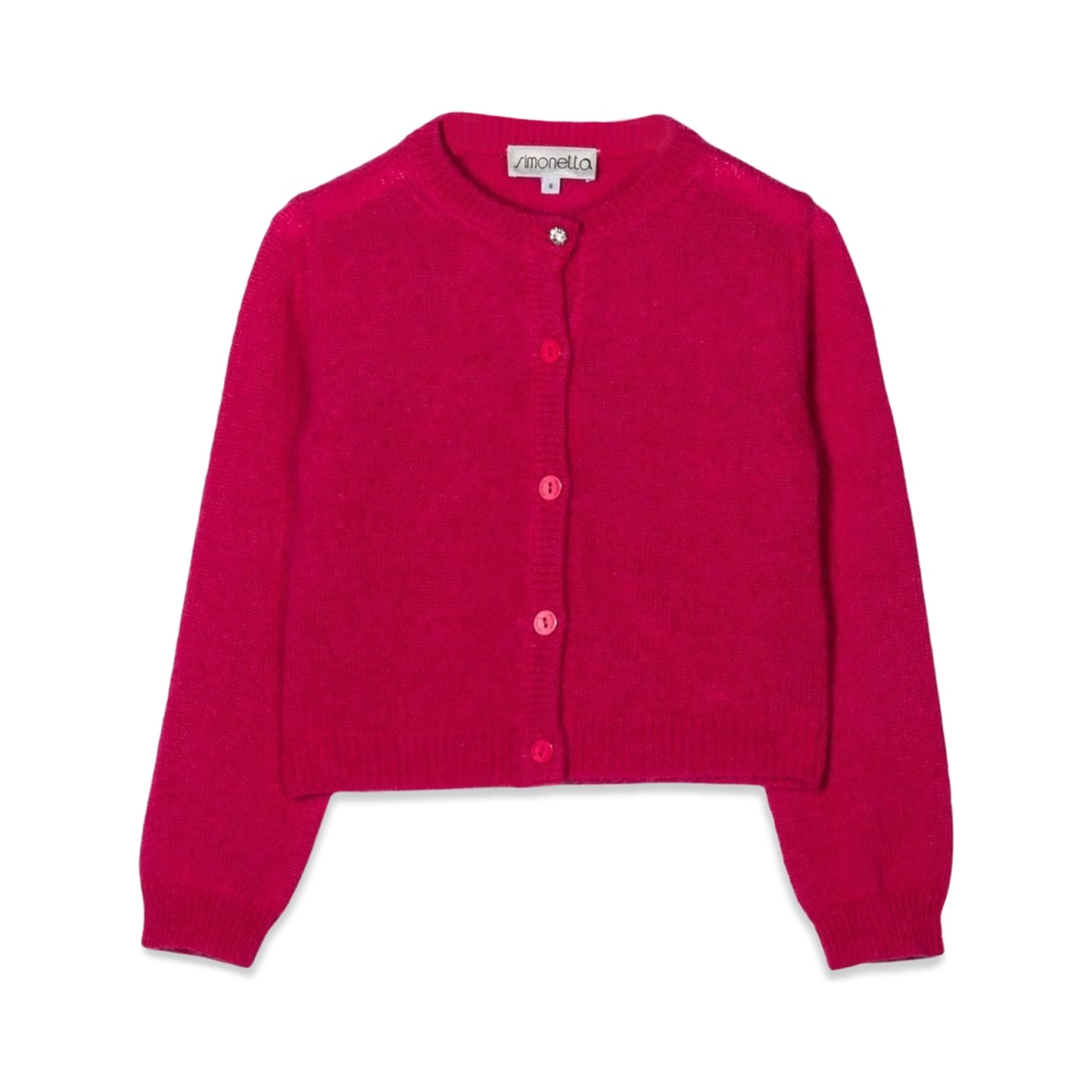 BUTTONED CREW NECK CARDIGAN