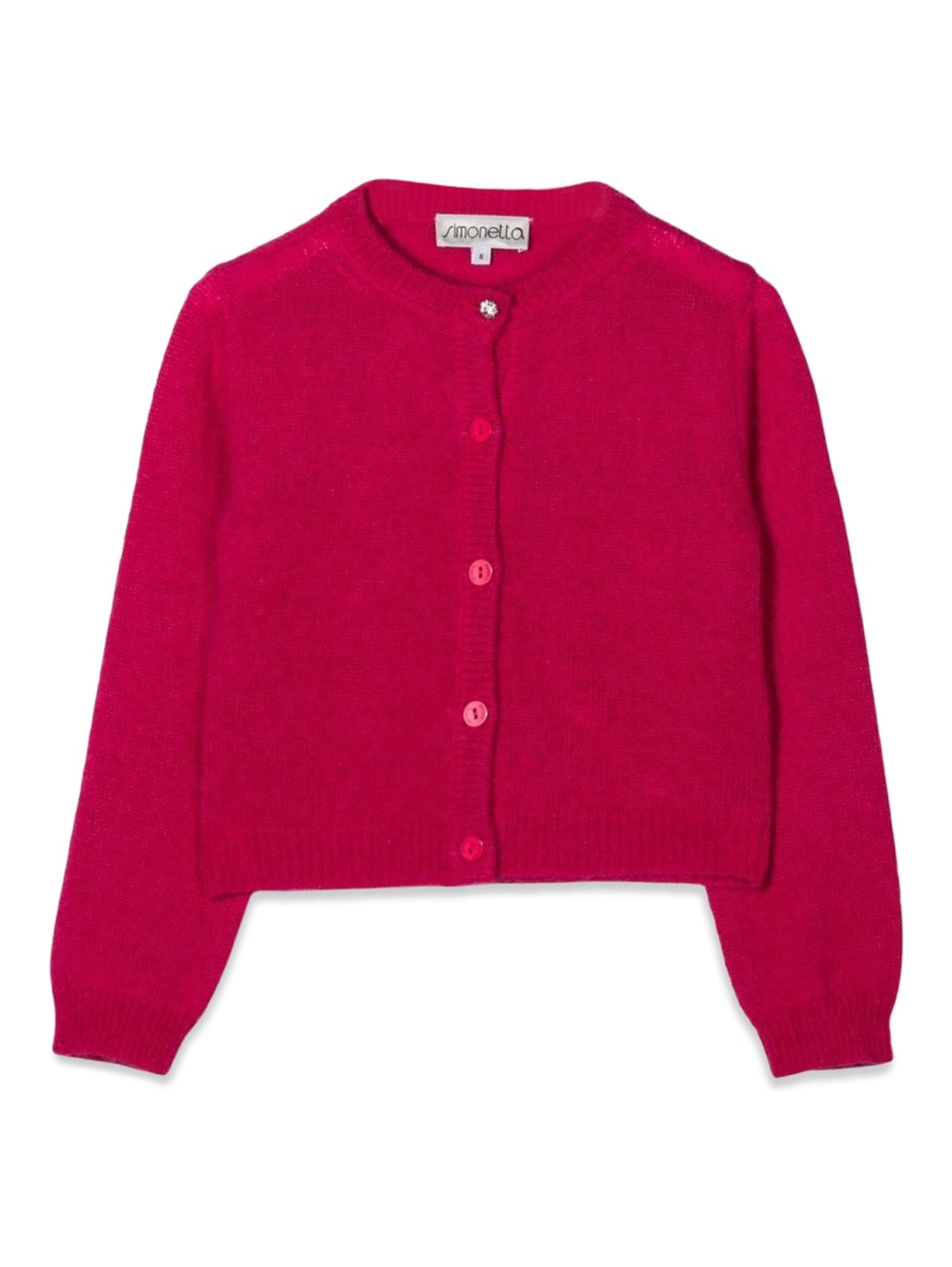 BUTTONED CREW NECK CARDIGAN