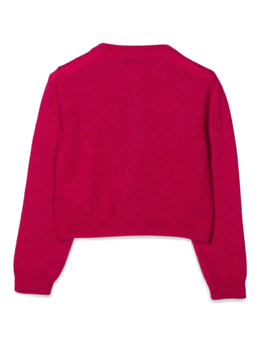 BUTTONED CREW NECK CARDIGAN