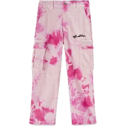 VELVET TIE DYE CARGO PANTS