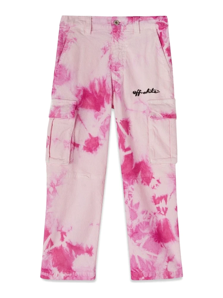 VELVET TIE DYE CARGO PANTS