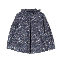 M/L SHIRT FLOWERS AND RUFFLE COLLAR