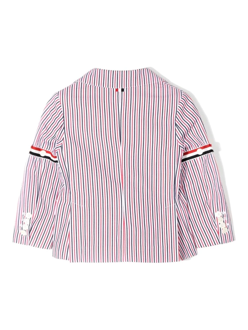 PATCH POCKET SPORT COAT W/ RWB ARMBANDS IN SEERSUCKER STRIPE