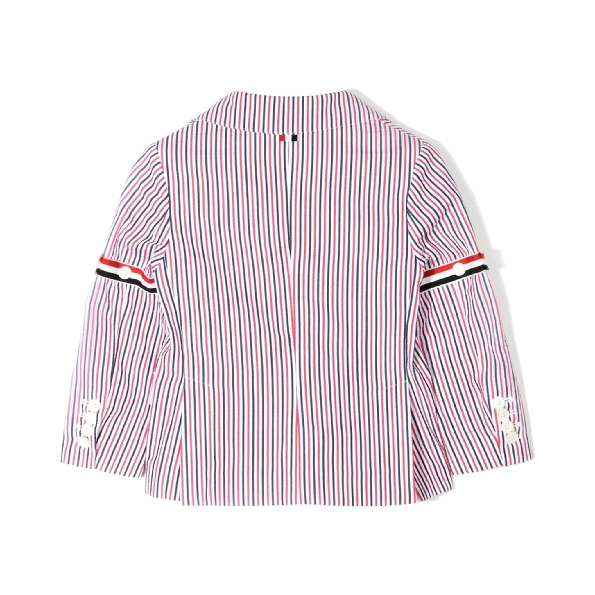 PATCH POCKET SPORT COAT W/ RWB ARMBANDS IN SEERSUCKER STRIPE