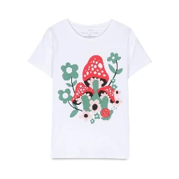 MUSHROOM AND FLOWER M/C T-SHIRT
