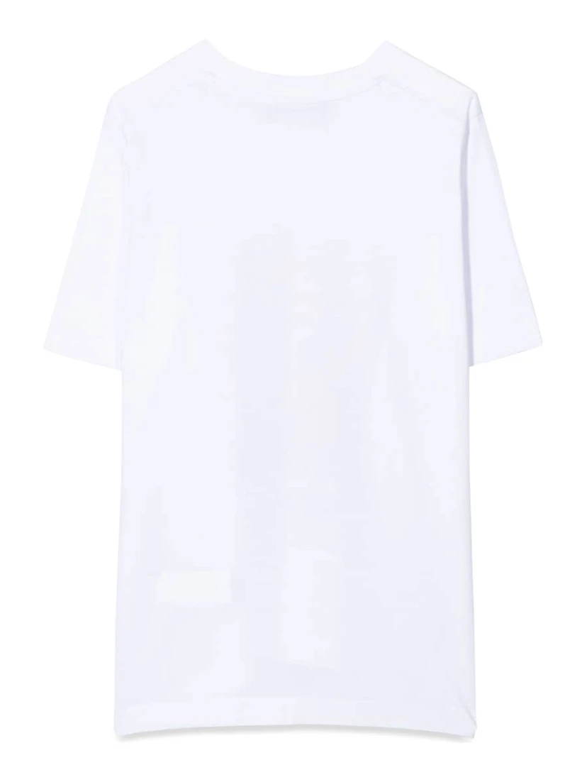 FRONT LOGO AND LEAF PRINT T-SHIRT