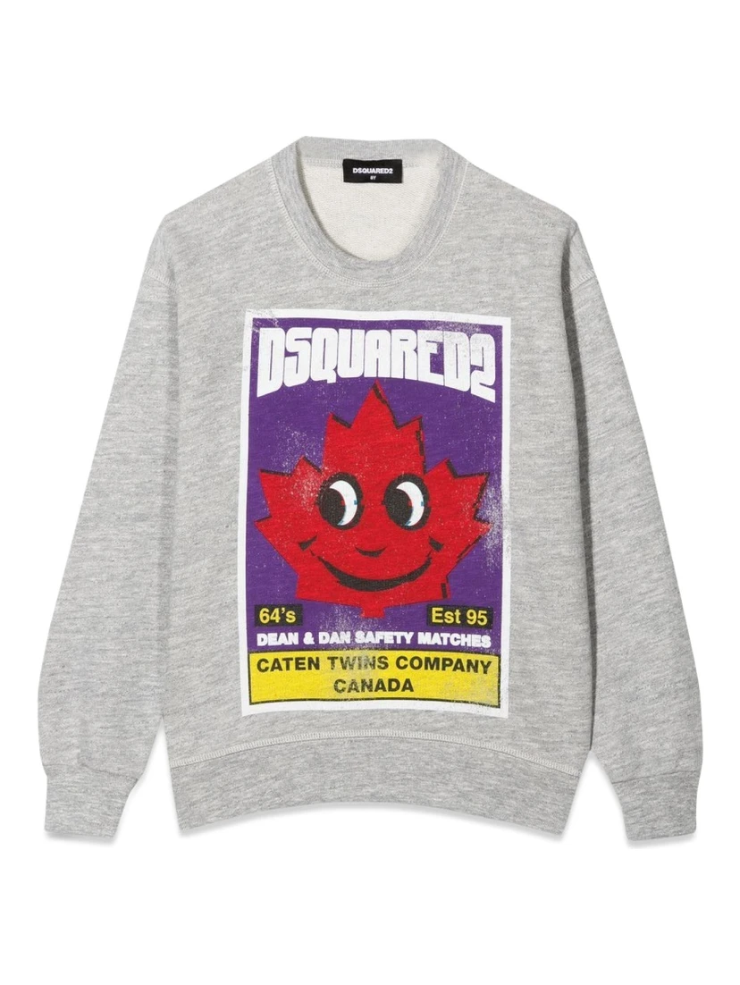 SWEATSHIRT CREWNECK FRONT LEAF PRINT