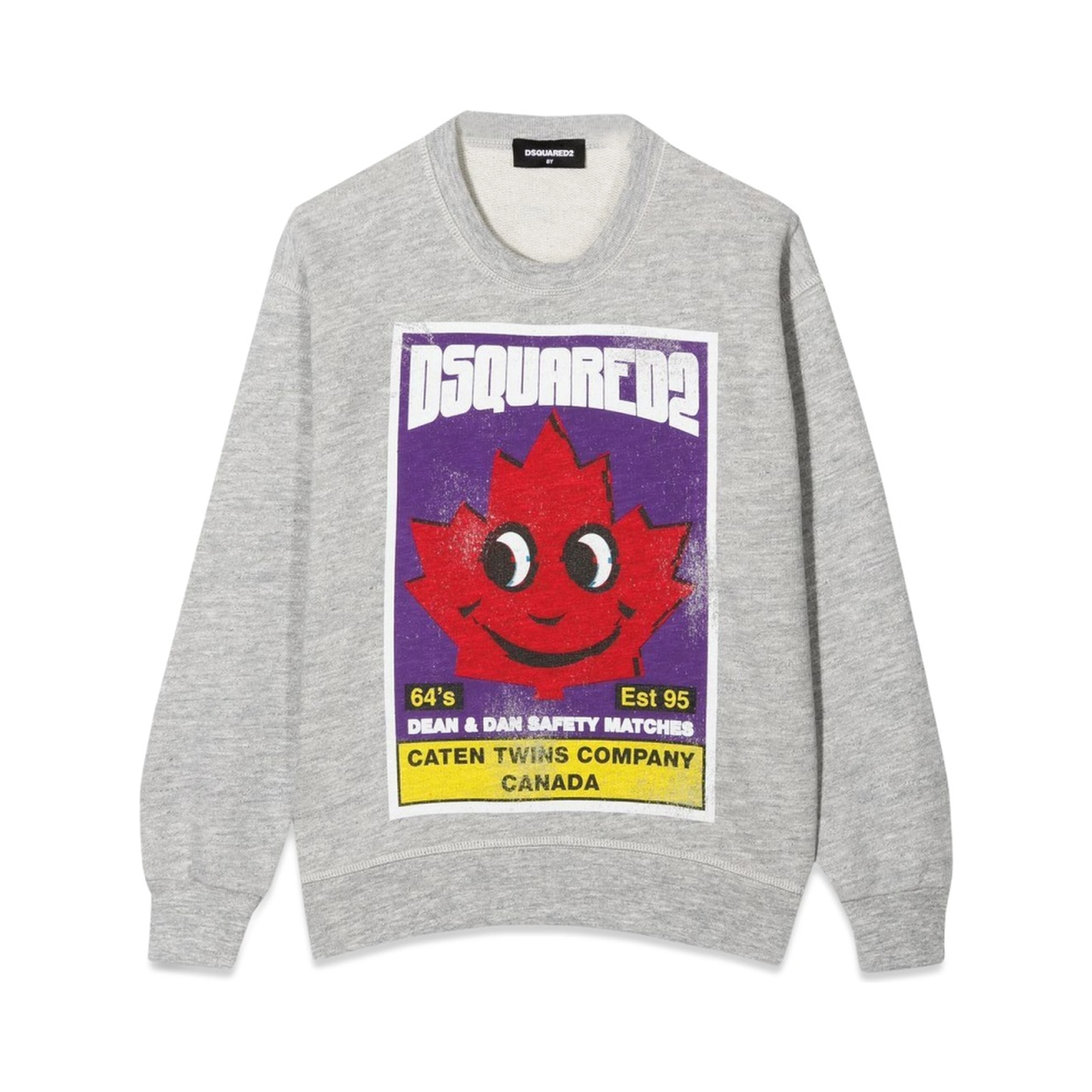SWEATSHIRT CREWNECK FRONT LEAF PRINT