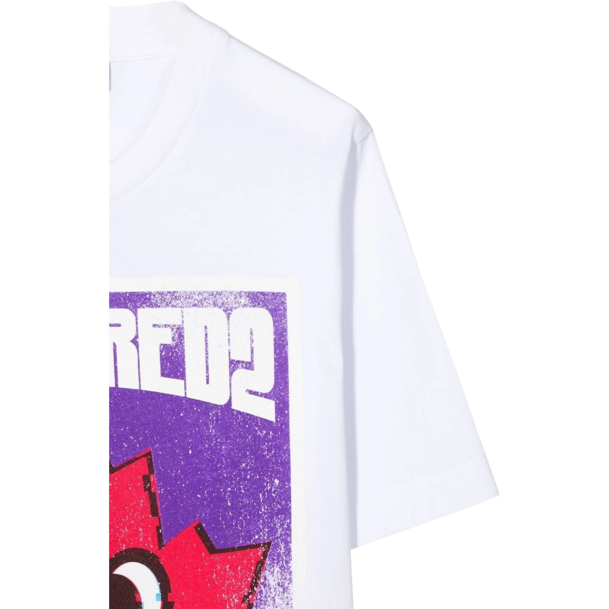 FRONT LOGO AND LEAF PRINT T-SHIRT