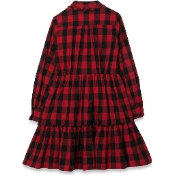 ABITO QUADRI CON BOTTONI E COLLETTO