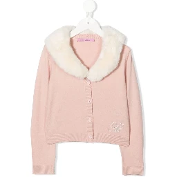 CARDIGANL FAUX FUR COLLAR