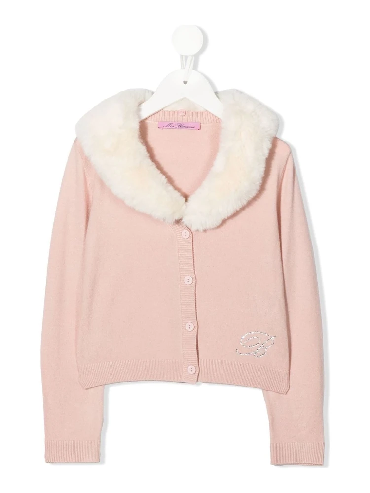 CARDIGANL FAUX FUR COLLAR